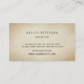 Vintages Altes Eichenbaum Visitenkarte (Rückseite)