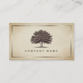 Vintages Altes Eichenbaum Visitenkarte (Vorderseite)
