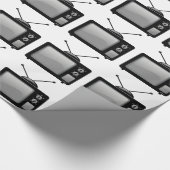 Vintages altes Fernsehen Geschenkpapier (Ecke)