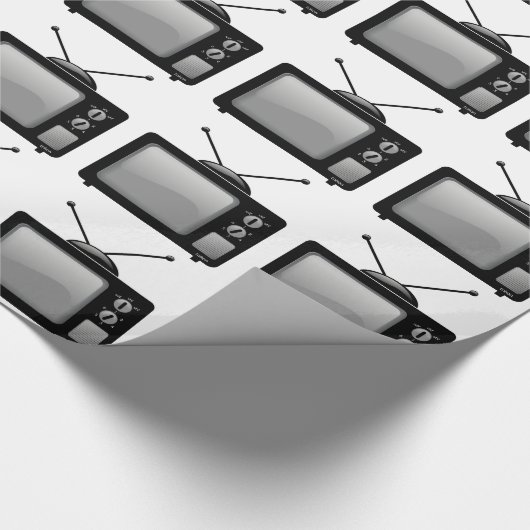 Vintages altes Fernsehen Geschenkpapier (Ecke)