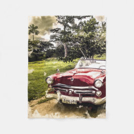 Vintages altes Frisierte Auto Fleecedecke