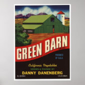 Vintages altes Gemüse - Fruchtkäseletiketten Poster (Vorne)