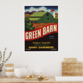 Vintages altes Gemüse - Fruchtkäseletiketten Poster (Küche)