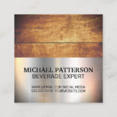 Vintages altes Holz | Metallblech | Stift Quadratische Visitenkarte (Rückseite)