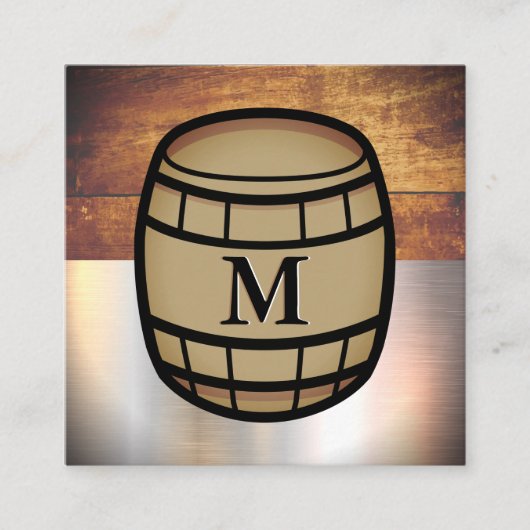 Vintages altes Holz | Metallblech | Stift Quadratische Visitenkarte (Vorderseite)