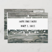 Vintages altes Holz Save the Date Ankündigungspostkarte (Vorne/Hinten)