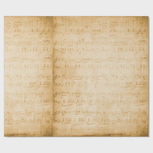 Vintages altes Musikblatt Geschenkpapier (Flach)