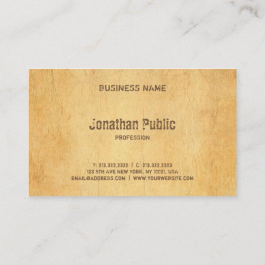 Vintages altes Papier Druckknopf Beruflich Visitenkarte (Rückseite)