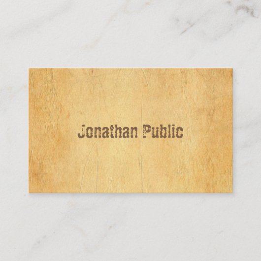 Vintages altes Papier Druckknopf Beruflich Visitenkarte (Vorderseite)