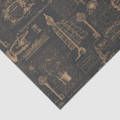 Vintages altes Skript | Decoupage Art-Paris | Seidenpapier (Ausschnitt)