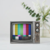 Vintages Altes TV Retro Nostalgie Postkarte (Stehend Vorderseite)