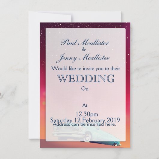 Vintages Altfahrzeug Einladung (Vorderseite)