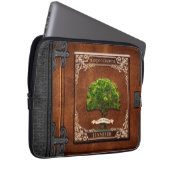 Vintages Altlederbuch Laptopschutzhülle (Vorne Rechts)