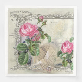 Vintages altmodisches Florals Paper Dinner Napkins Serviette
