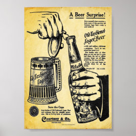 Vintages altmodisches Lagerbier Druck Poster