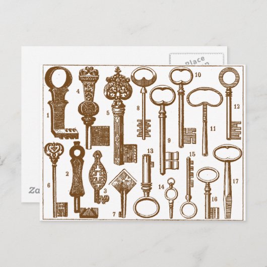 Vintages altmodisches Set Postkarte (Vorne/Hinten)