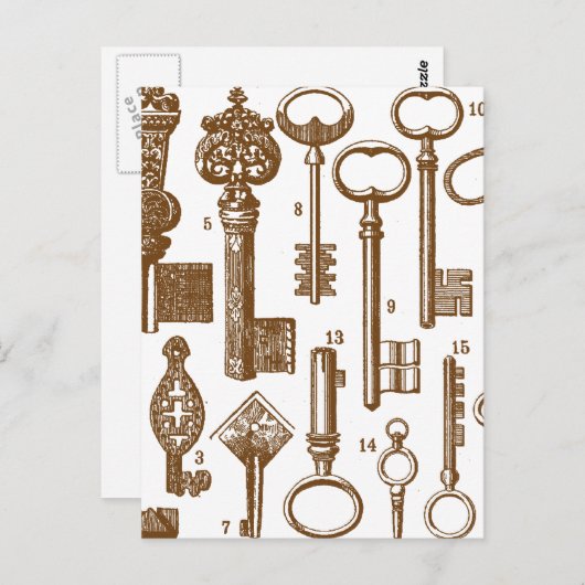 Vintages altmodisches Set Postkarte (Vorne/Hinten)