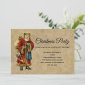 Vintages altmodisches Weihnachtsfest im Weihnachts Einladung (Stehend Vorderseite)