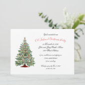 Vintages altmodisches WeihnachtsParty Einladung (Stehend Vorderseite)