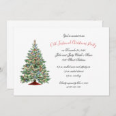 Vintages altmodisches WeihnachtsParty Einladung (Vorne/Hinten)