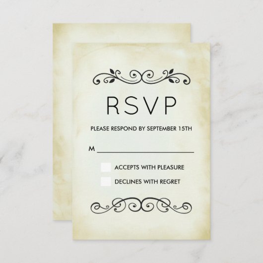 Vintages altmodisches Western-Thema Hochzeit RSVP (Vorne/Hinten)