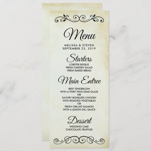 Vintages altmodisches Western-Themenmenü Einladung (Vorne/Hinten)