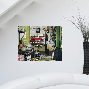 Vintages altmodisches Zuhause Weihnachten Poster