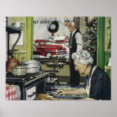 Vintages altmodisches Zuhause Weihnachten Poster (Vorne)