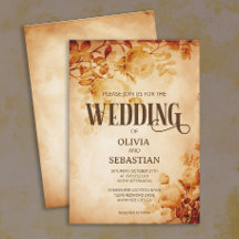 Vintages Altpapier mit Rose Hochzeit