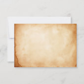 Vintages Altpapier mit Rose Hochzeit RSVP Karte (Rückseite)