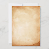 Vintages Altpapier mit Rose Hochzeit Save The Date (Rückseite)