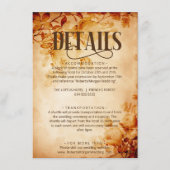 Vintages Altpapier mit Rose Hochzeitsdetails Begleitkarte (Vorderseite)