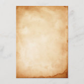 Vintages Altpapier mit Rose Hochzeitsdetails Begleitkarte (Rückseite)