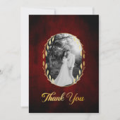 Vintages Altpapier und Hochzeit mit Foto Dankeskarte (Vorderseite)