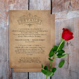 Vintages Altpapier Viktorianische Hochzeitsdetails Begleitkarte