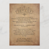 Vintages Altpapier Viktorianische Hochzeitsdetails Begleitkarte (Vorderseite)