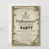 Vintages AltpapierPiraten Halloween KostümParty Einladung (Vorderseite)