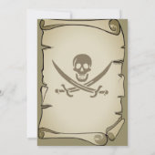 Vintages AltpapierPiraten Halloween KostümParty Einladung (Rückseite)