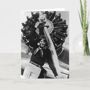 Vintages Amelia Earhart Foto Karte