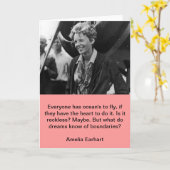 Vintages Amelia Earhart Foto Portrait Karte (Gelbe Blume)