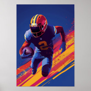 Vintages American Football Illustration Poster