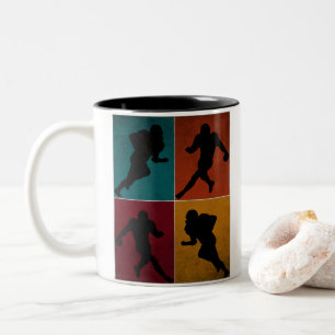 Vintages American Football Player Geschenk Zweifarbige Tasse