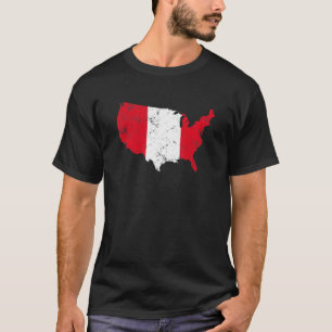 Vintages Amerika mit Peru-Flagge Peruanische Wurze T-Shirt
