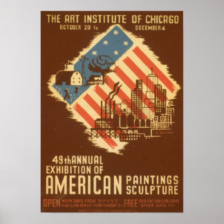 Vintages amerikanisches Ausstellungspaket Poster