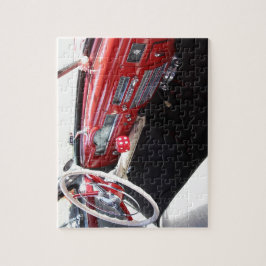 Vintages amerikanisches Autoinnere, klassische Fah Puzzle