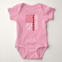Vintages amerikanisches Flag Herz Family Matching 