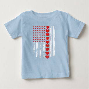 Vintages amerikanisches Flag Herz Family Matching  Baby T-shirt