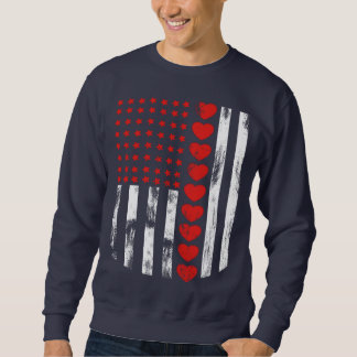 Vintages amerikanisches Flag Herz Family Matching  Sweatshirt