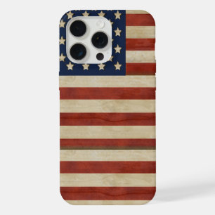 Vintages amerikanisches Flag iPhone 15 Pro Max Hülle