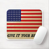 Vintages amerikanisches Flag-Poster-Mouse-Pad Mousepad (Mit Mouse)